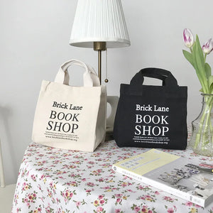 Canvas Lunch Bag Picnic Tote Cotton Cloth Handbag Food Storage Bags