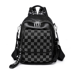 Women's Leather Backpack Large Capacity Mochilas Bolsas Feminina