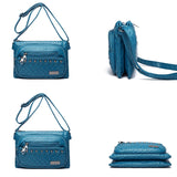 Rivet Soft Leather Shoulder Bag Solid Messenger Bag Retro Wallet