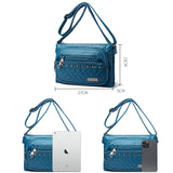 Rivet Soft Leather Shoulder Bag Solid Messenger Bag Retro Wallet