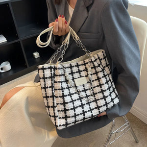 Chain Knit Tote Bag Large Capacity Crossbody Bags For Women