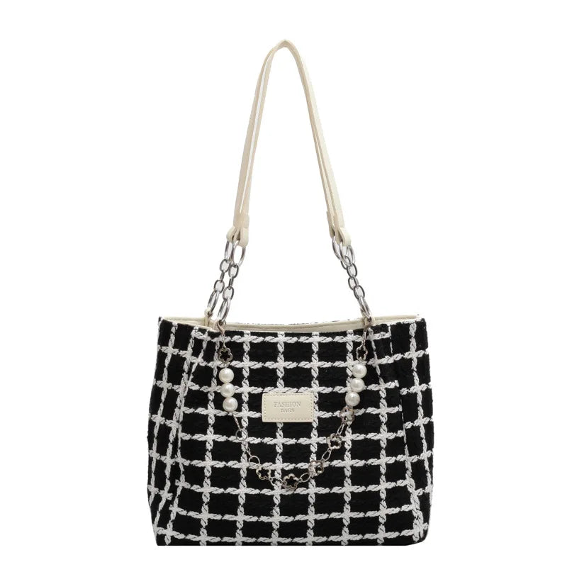Chain Knit Tote Bag Large Capacity Crossbody Bags For Women