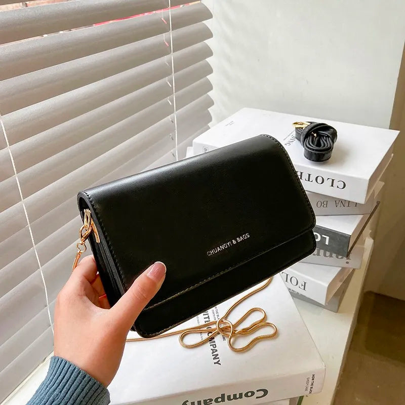Crossbody Bags Women's Leather Chain Handbags Messenger Clutch
