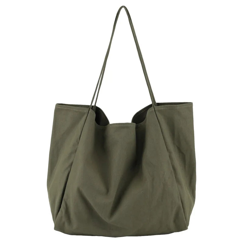 Large Capacity Minimalist Style Ladies Shoulder Bag Casual Canvas Tote Bag