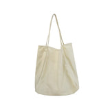 Canvas Shoulder Bag Large Tote Bag Solid Color Minimalist Style Ladies Handbag