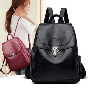 Soft Leather Women Backpack - School Backpack