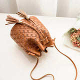 Vintage Crossbody Bucket Bag Retro Messenger Tote