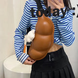 Funny Edamame Belt Bag Leather Shoulder Crossbody Chest Bags