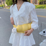 Funny Edamame Belt Bag Leather Shoulder Crossbody Chest Bags