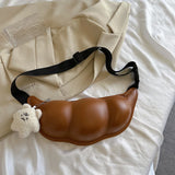 Funny Edamame Belt Bag Leather Shoulder Crossbody Chest Bags