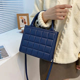 Plaid PU Leather Shoulder Bag Crossbody Top-handle Tote