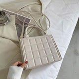 Plaid PU Leather Shoulder Bag Crossbody Top-handle Tote