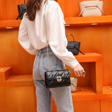Diamond Flap Quilted Chain Handbag Women Bag Pu Leather Messenger Bag