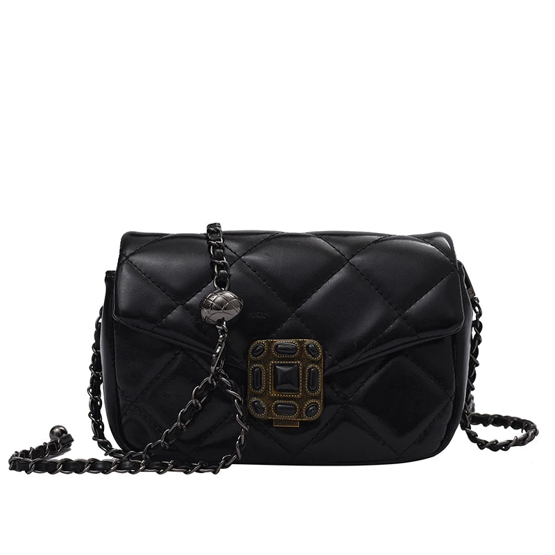 Quilted Diamond Crossbody Chain Handbag