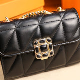 Diamond Flap Quilted Chain Handbag Women Bag Pu Leather Messenger Bag