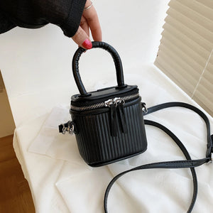 Mini Box PU Leather Crossbody Bag Short Handle Women Shoulder Handbag Green