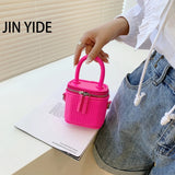 Mini Box PU Leather Crossbody Bag Short Handle Women Shoulder Handbag Green