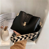 Leather Bucket Bag Women Handbag Crossbody Purse
