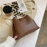 Leather Shoulder Bag Women Handbag Bucket Bag Crossbody Shopper Purses