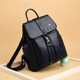 Women Backpack Vintage Travel Soft Leather Backpack Large Capacity Bookbag