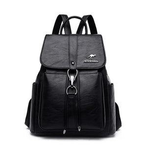 Women Backpack Vintage Travel Soft Leather Backpack Large Capacity Bookbag
