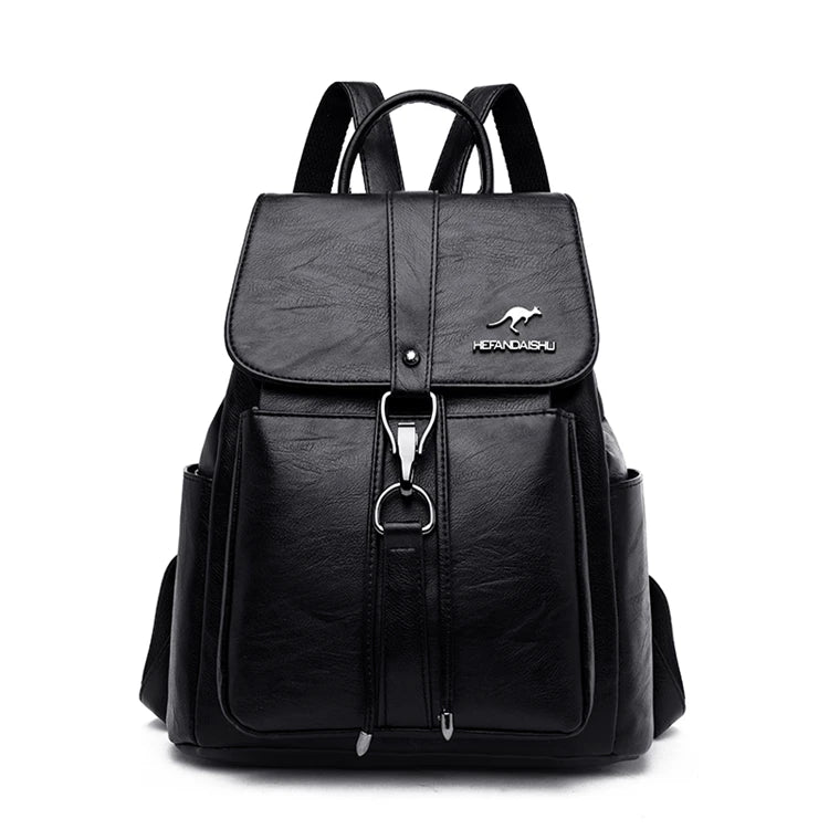 Women Backpack Vintage Travel Soft Leather Backpack Large Capacity Bookbag
