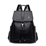 Women Backpack Vintage Travel Soft Leather Backpack Large Capacity Bookbag