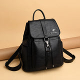 Women Backpack Vintage Travel Soft Leather Backpack Large Capacity Bookbag