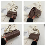 Women's Double Chain Crossbody Shoulder Bag Buckle Totes Purse Handbag