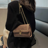 Women's Double Chain Crossbody Shoulder Bag Buckle Totes Purse Handbag