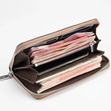 Leather Long Wallet Men's Clutch Bag Zipper Money Bag
