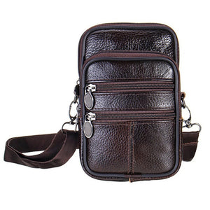 Man Waist Bag Crossbody Shoulder Multi-function Men Large Capacity PU Leather