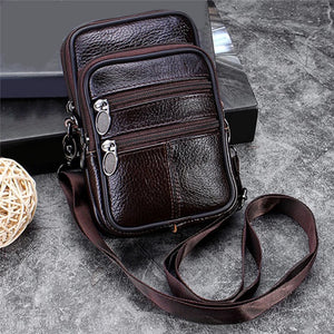 Man Waist Bag Crossbody Shoulder Multi-function Men Large Capacity PU Leather