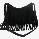Matte Frosted Velvet Tassel Shoulder Bag