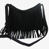 Matte Frosted Velvet Tassel Shoulder Bag