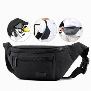 Men Waterproof Canvas Waist Bag Large Capacity Fanny Pack Phone Pouch