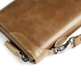 Men Leather Wallets Long Clutch Multifunctional Business Handy Bags