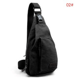 Men Vintage Canvas Leather Crossbody Bag Sling Chest Pack Bag