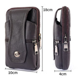 Men Leather Waist Bag Multifunction Fanny Pack Large Capacity Belt Bag