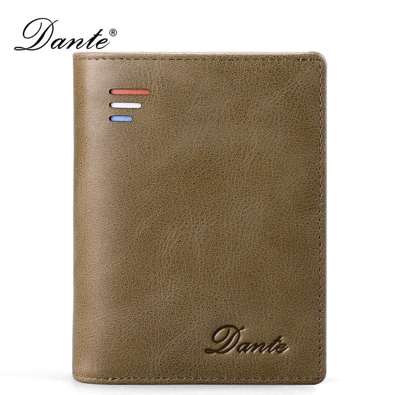 Men Short Bifold Cowhide Wallet Soft Oil Wax Leather Wallets Coin Purse Clutch T