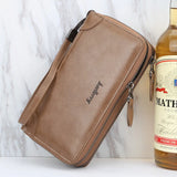 Men Wallets Large Capacity Double Zipper Clutch
