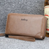 Men Wallets Large Capacity Double Zipper Clutch Bag