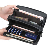 Men Wallets Large Capacity Double Zipper Clutch Bag
