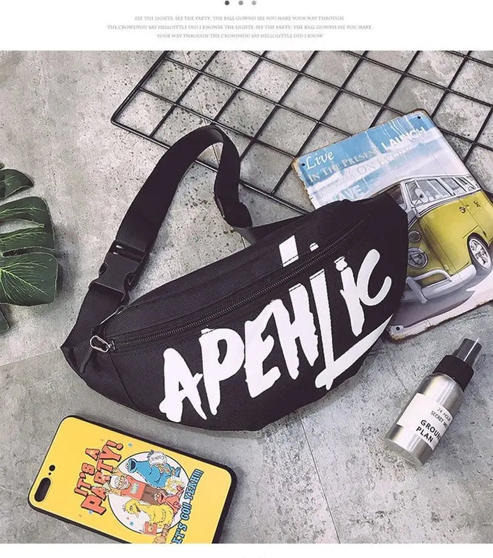 Hip Hop Waist Bag Fanny Pack Zip Belt Money Pouch