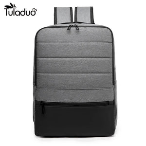 Men's Waterproof Casual Backpack USB Charging 14-Inch Large Capacity