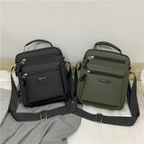Men's Zipper Shoulder Bag Nylon Briefcase Messenger Bag