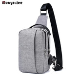 Canvas USB Charging Chest Bag Men's Messenger Bag