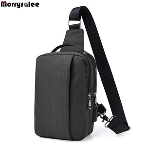 Canvas USB Charging Chest Bag Men's Messenger Bag