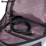 Canvas USB Charging Chest Bag Men's Messenger Bag