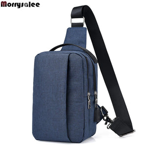 Canvas USB Charging Chest Bag Men's Messenger Bag